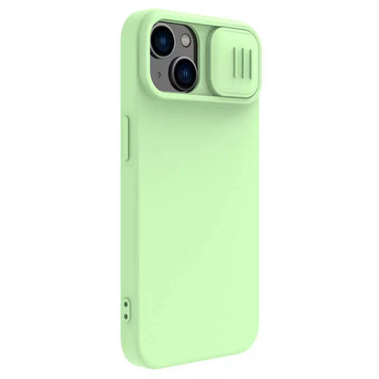Custodia MagSafe per Apple iPhone 15 Plus, Nillkin, CamShield Silky, Verde Chiaro