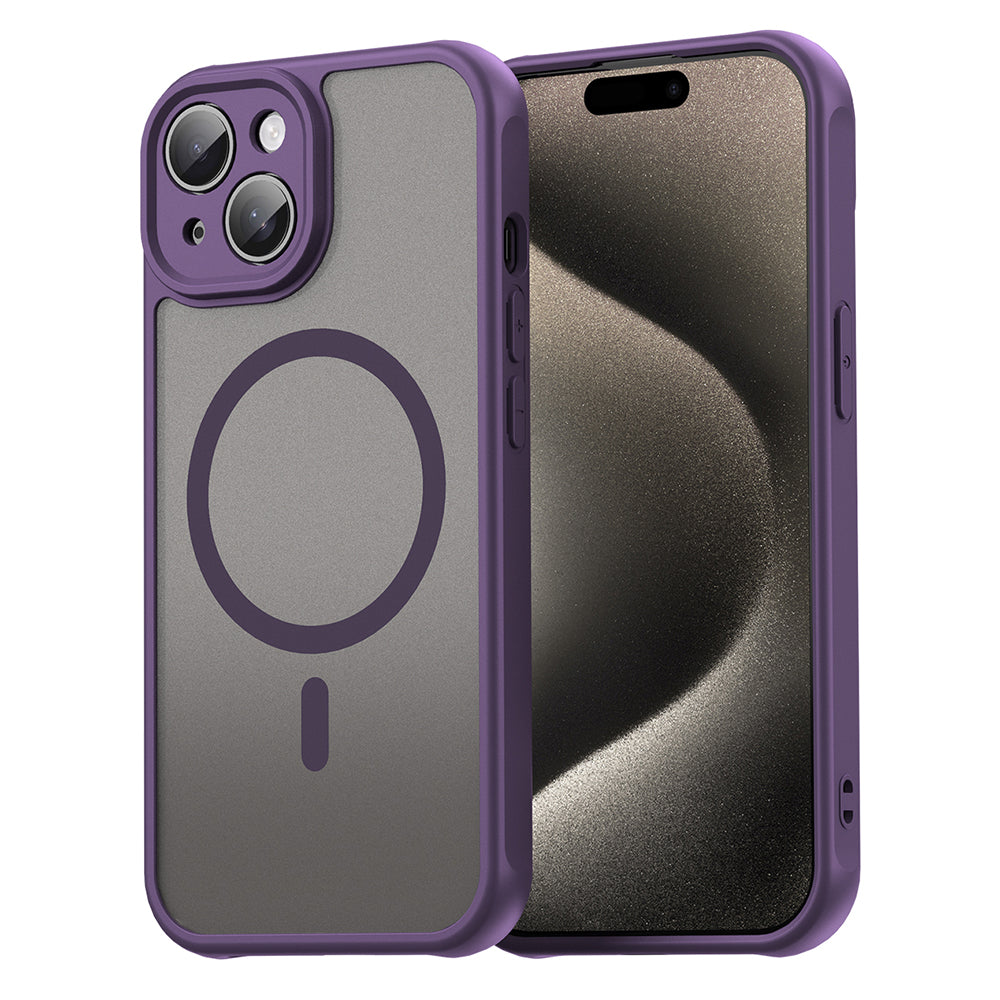 Custodia MagSafe per Apple iPhone 15 Plus, Techsuit, HaloFrost II, Viola