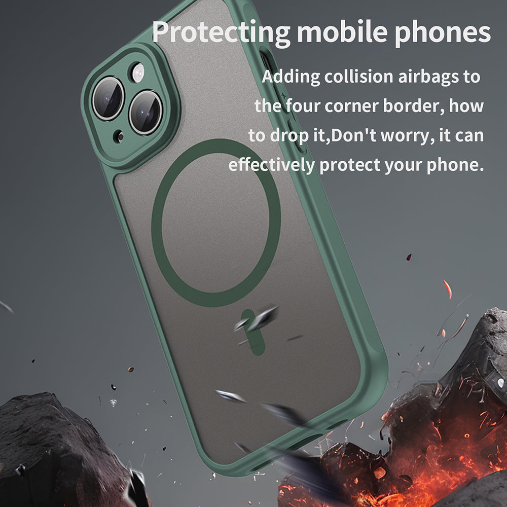 Custodia MagSafe per Apple iPhone 15 Plus, Techsuit, HaloFrost II, Verde