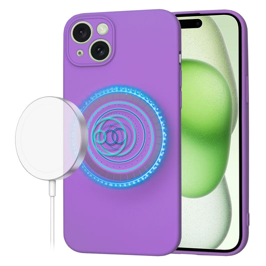 Custodia MagSafe per Apple iPhone 15 Plus, Techsuit, SoftFlex, Viola