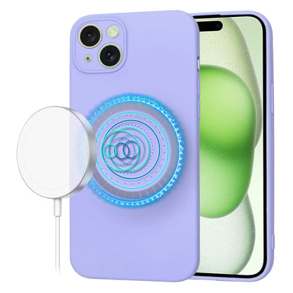 Custodia MagSafe per Apple iPhone 15 Plus, Techsuit, SoftFlex, Viola Chiaro