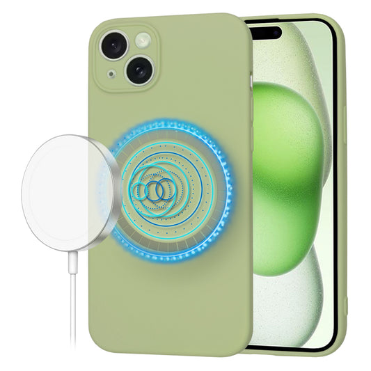 Custodia MagSafe per Apple iPhone 15 Plus, Techsuit, SoftFlex, Matcha