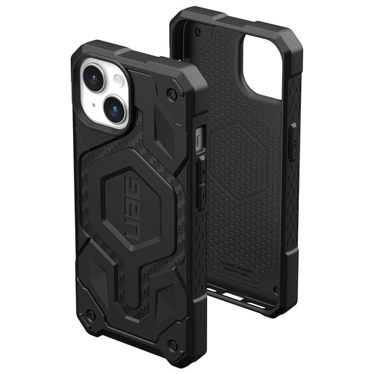 Custodia MagSafe per Apple iPhone 15 Plus, Urban Armor Gear, Monarch Pro Carbon, Nera