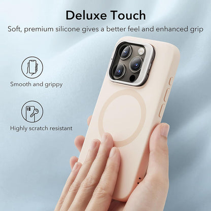 Custodia MagSafe per Apple iPhone 15 Pro, ESR, Cloud Soft Kickstand, Crema