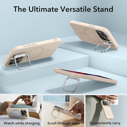 Custodia MagSafe per Apple iPhone 15 Pro, ESR, Cloud Soft Kickstand, Crema