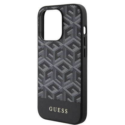 Custodia MagSafe per Apple iPhone 15 Pro, Guess, GCube Stripes, Nera