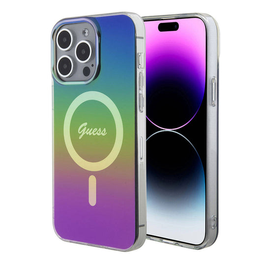 Custodia MagSafe per Apple iPhone 15 Pro, Guess, IML Iridescente, Multicolore