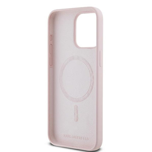 Custodia MagSafe per Apple iPhone 15 Pro, Karl Lagerfeld, Silicone Karl & Choupette, Rosa