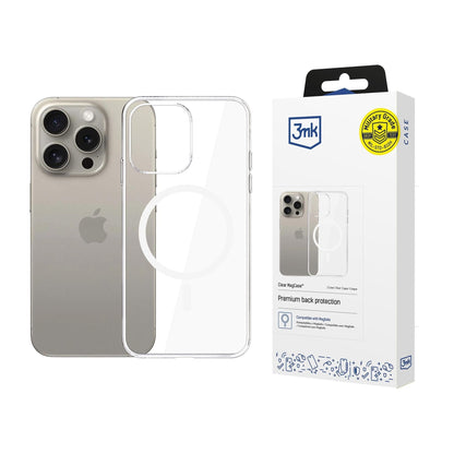 Custodia MagSafe per Apple iPhone 15 Pro Max, 3MK, Clear MagCase, Trasparente