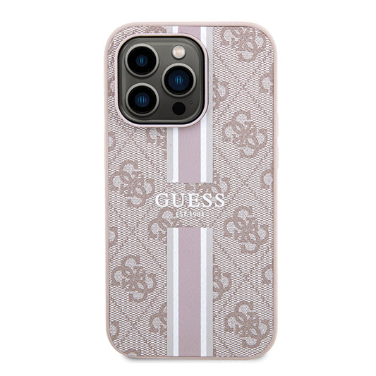 Custodia MagSafe per Apple iPhone 15 Pro Max, Guess, 4G Printed Stripes, Rosa