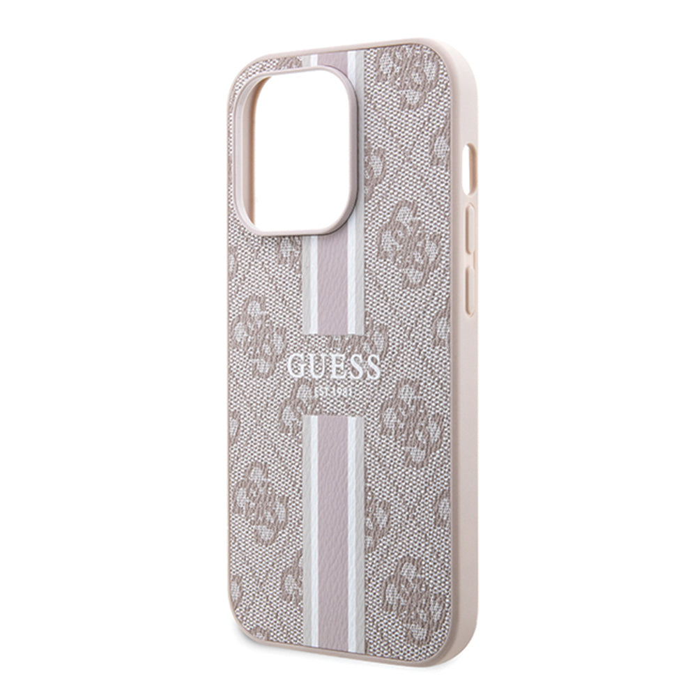 Custodia MagSafe per Apple iPhone 15 Pro Max, Guess, 4G Printed Stripes, Rosa