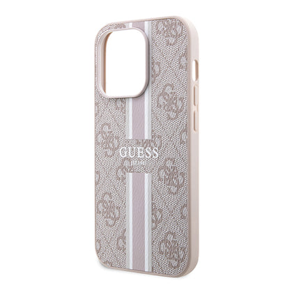 Custodia MagSafe per Apple iPhone 15 Pro Max, Guess, 4G Printed Stripes, Rosa