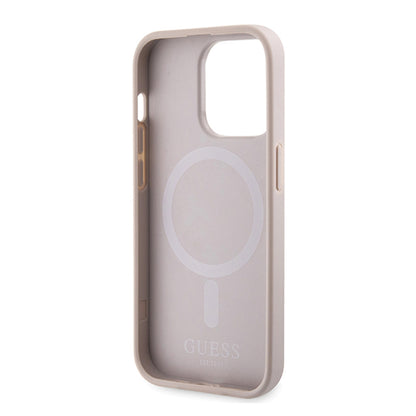 Custodia MagSafe per Apple iPhone 15 Pro Max, Guess, 4G Printed Stripes, Rosa