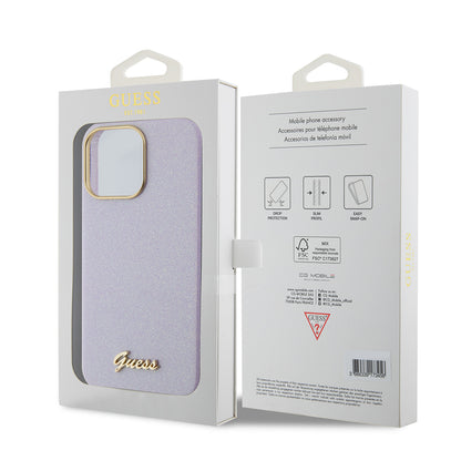 Custodia MagSafe per Apple iPhone 15 Pro Max, Guess, Glitter Full Wrapped, Viola GUHCP15XPGMCSL