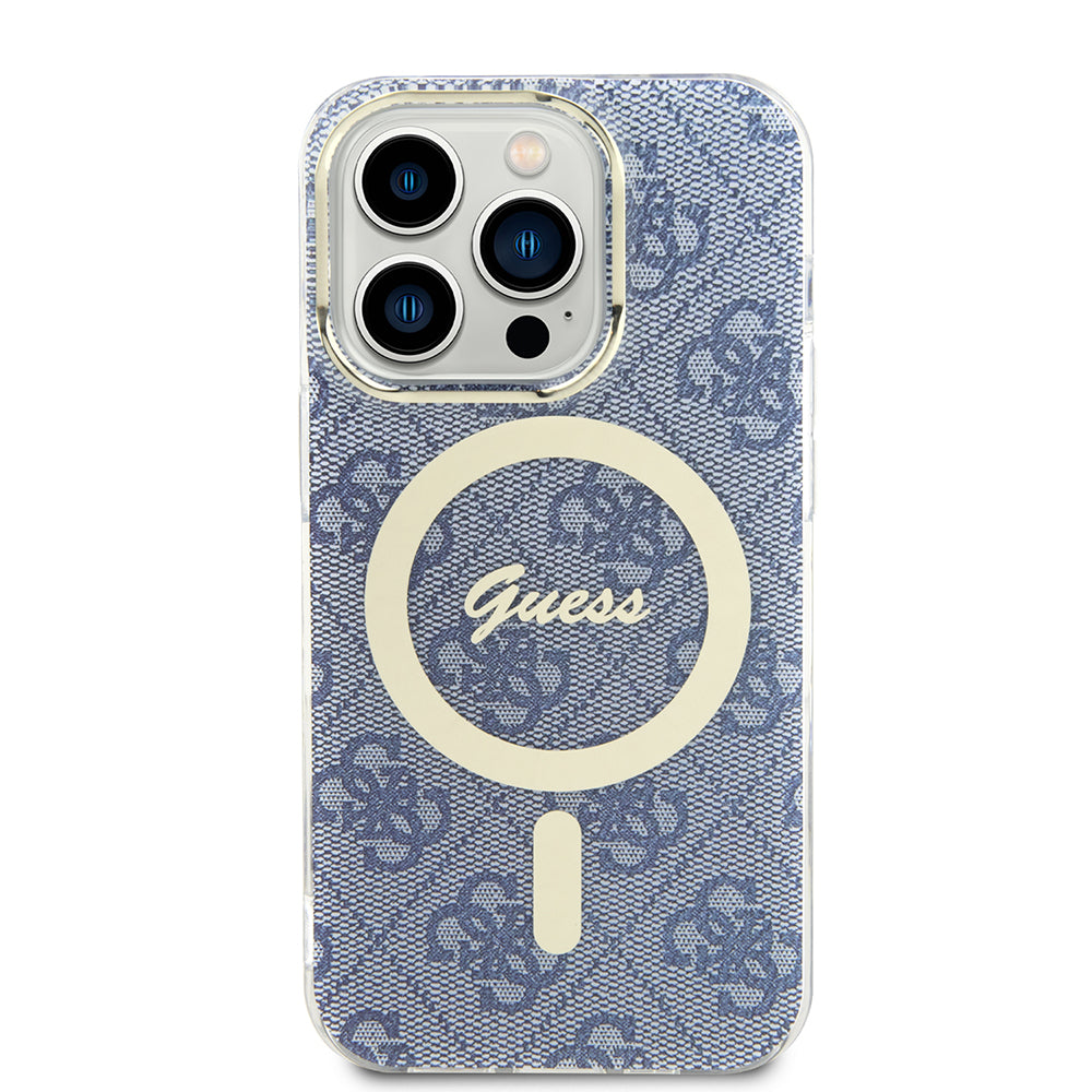 Custodia MagSafe per Apple iPhone 15 Pro Max, Guess, IML 4G, Blu