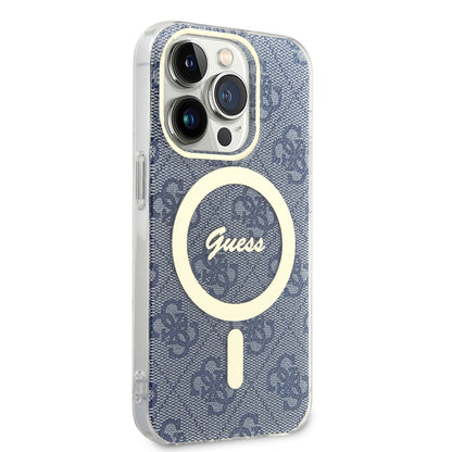 Custodia MagSafe per Apple iPhone 15 Pro Max, Guess, IML 4G, Blu