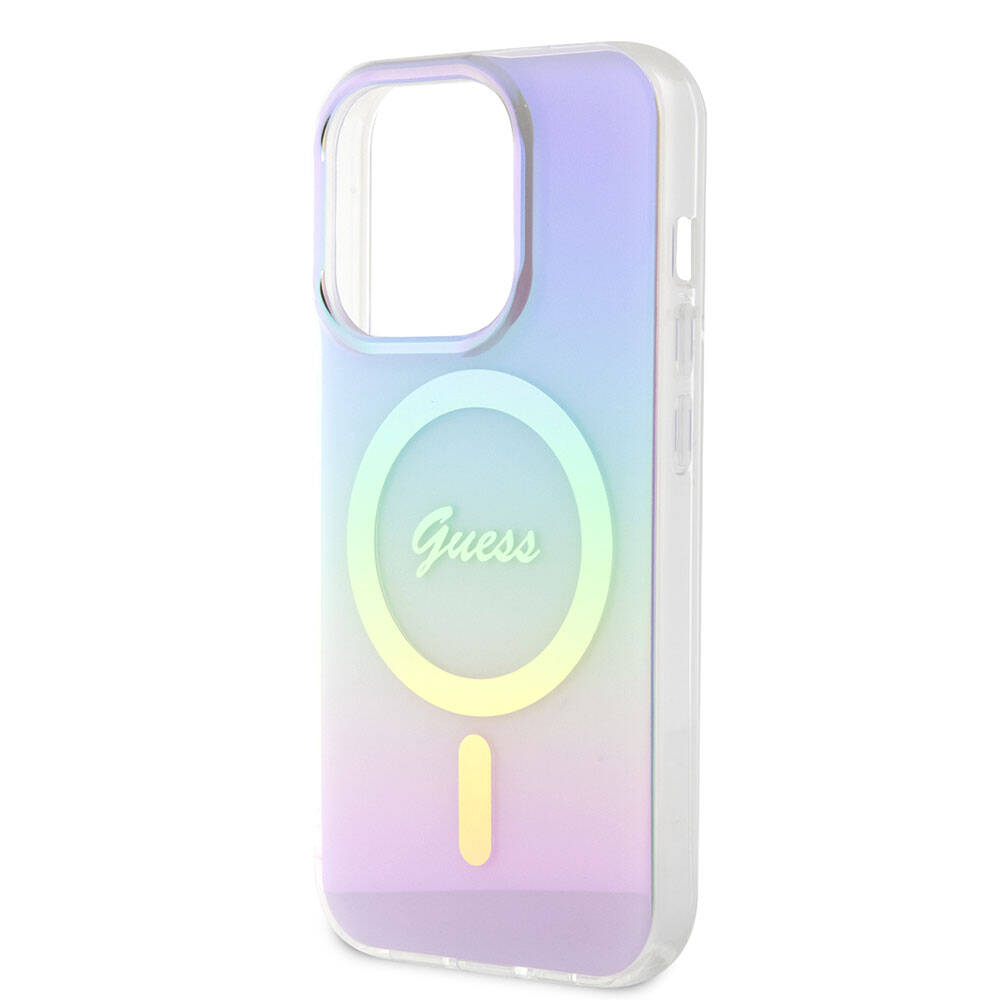 Custodia MagSafe per Apple iPhone 15 Pro Max, Guess, IML Iridescente, Viola