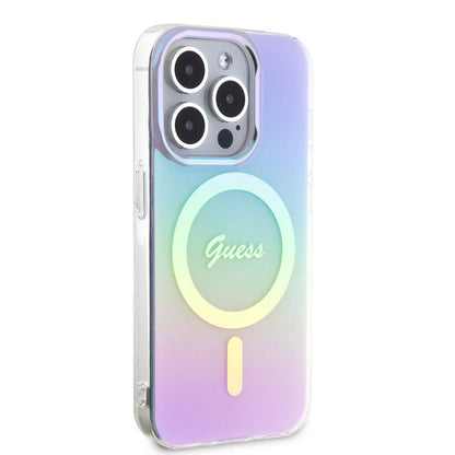 Custodia MagSafe per Apple iPhone 15 Pro Max, Guess, IML Iridescente, Viola