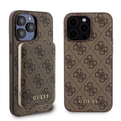 Custodia MagSafe per Apple iPhone 15 Pro Max, Guess, Powerbank 4G Metal Logo, Marrone