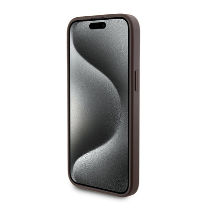 Custodia MagSafe per Apple iPhone 15 Pro Max, Guess, Powerbank 4G Metal Logo, Marrone