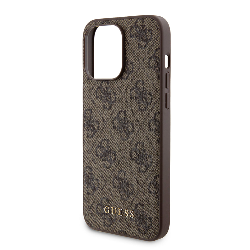 Custodia MagSafe per Apple iPhone 15 Pro Max, Guess, Powerbank 4G Metal Logo, Marrone