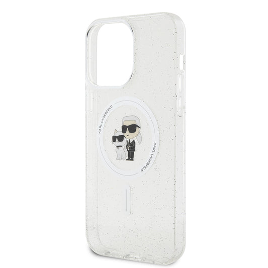 Custodia MagSafe per Apple iPhone 15 Pro Max, Karl Lagerfeld, Glitter, Trasparente