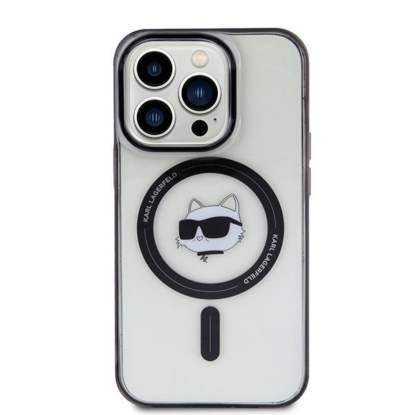 Custodia MagSafe per Apple iPhone 15 Pro Max, Karl Lagerfeld, IML Choupette's Head, Trasparente