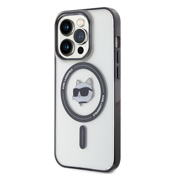 Custodia MagSafe per Apple iPhone 15 Pro Max, Karl Lagerfeld, IML Choupette's Head, Trasparente