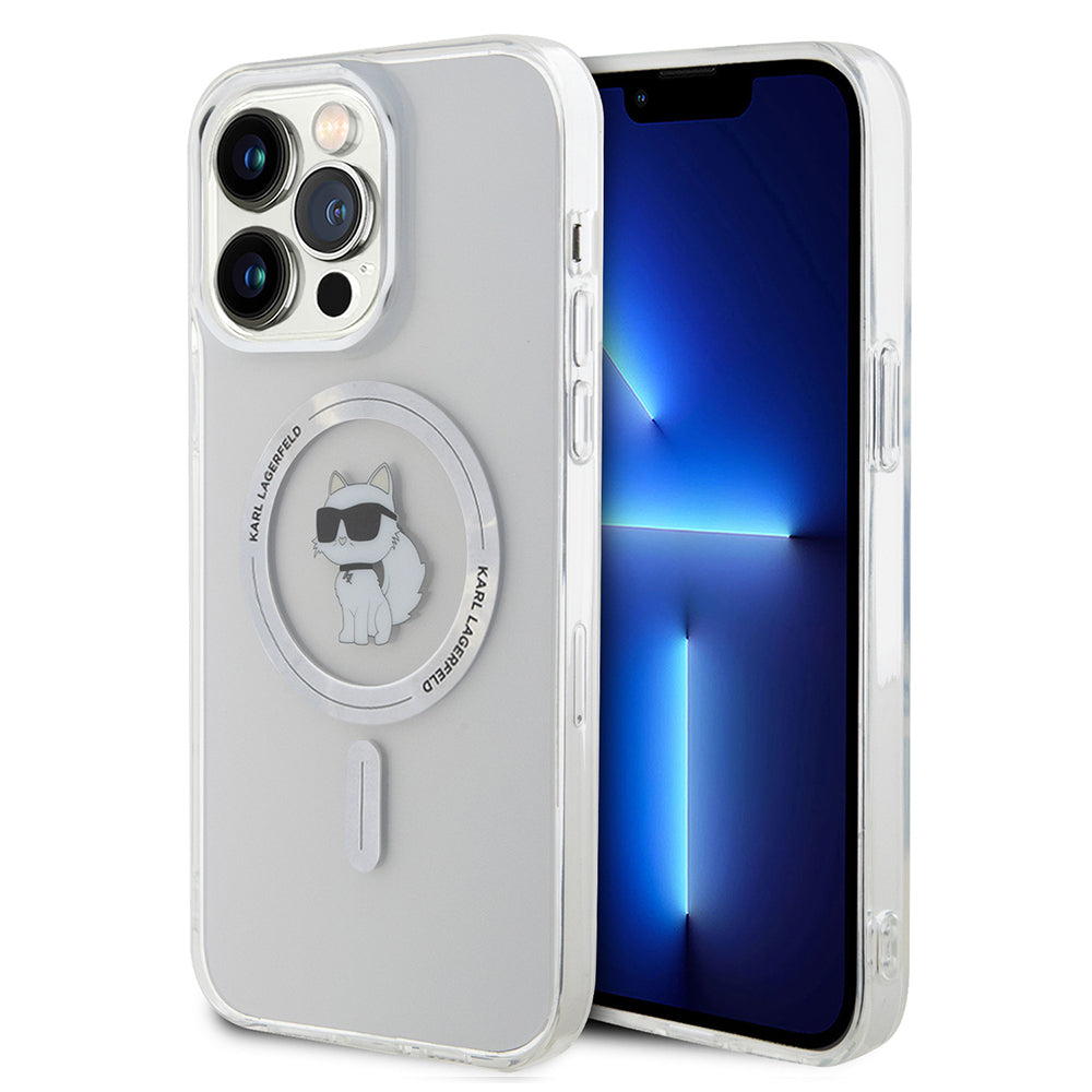 Custodia MagSafe per Apple iPhone 15 Pro Max, Karl Lagerfeld, IML Choupette, Trasparente