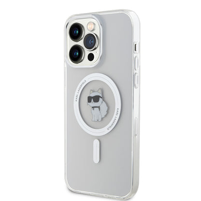Custodia MagSafe per Apple iPhone 15 Pro Max, Karl Lagerfeld, IML Choupette, Trasparente