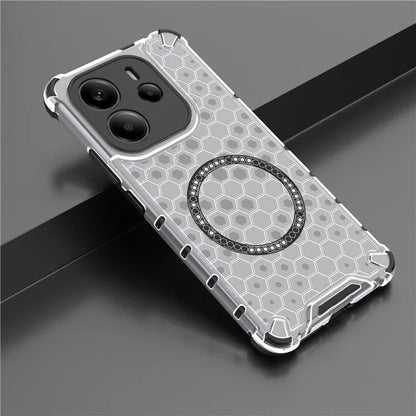 Custodia MagSafe per Apple iPhone 15 Pro Max, Techsuit, HoneyComb Shield, Bianca
