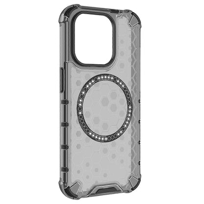 Custodia MagSafe per Apple iPhone 15 Pro Max, Techsuit, HoneyComb Shield, Nera
