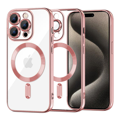 Custodia MagSafe per Apple iPhone 15 Pro Max, Techsuit, Luxury Crystal, Rosa
