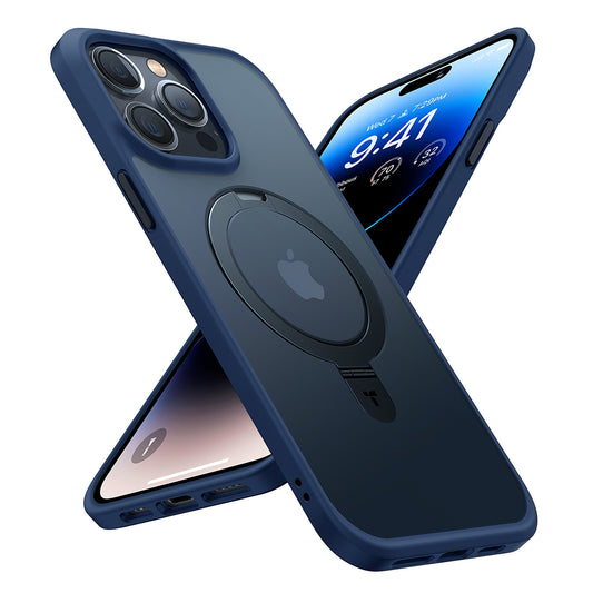 Custodia MagSafe per Apple iPhone 15 Pro Max, Torras, Ostand, Blu navy