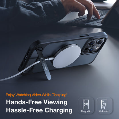 Custodia MagSafe per Apple iPhone 15 Pro Max, Torras, Pstand, Nera