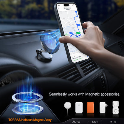 Custodia MagSafe per Apple iPhone 15 Pro Max, Torras, Pstand, Nera