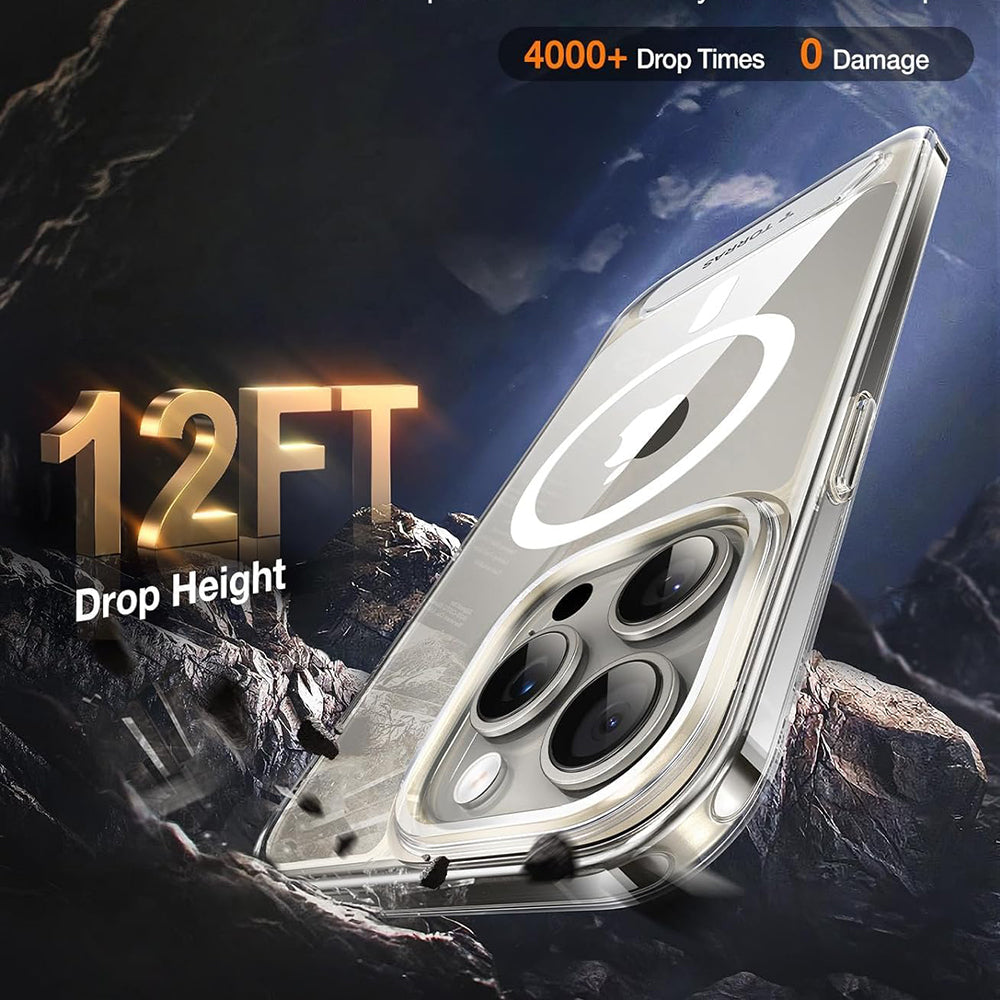 MagSafe Case for Apple iPhone 15 Pro Max, Torras, Pstand, Transparent