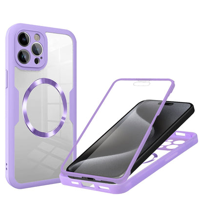 Custodia MagSafe per Apple iPhone 15 Pro, Techsuit, ColorVerse 360, Viola