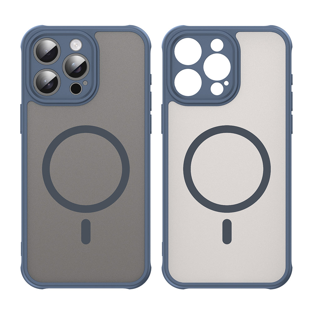Custodia MagSafe per Apple iPhone 15 Pro, Techsuit, HaloFrost II, Blu Navy