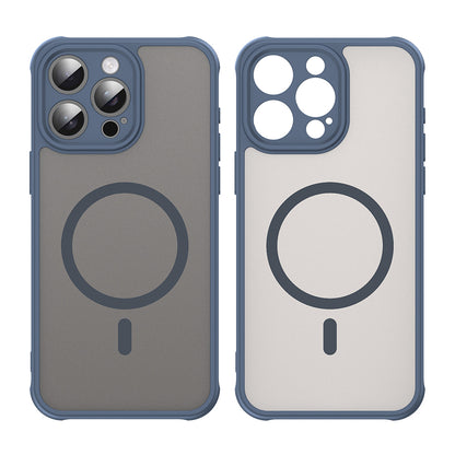 Custodia MagSafe per Apple iPhone 15 Pro, Techsuit, HaloFrost II, Blu Navy
