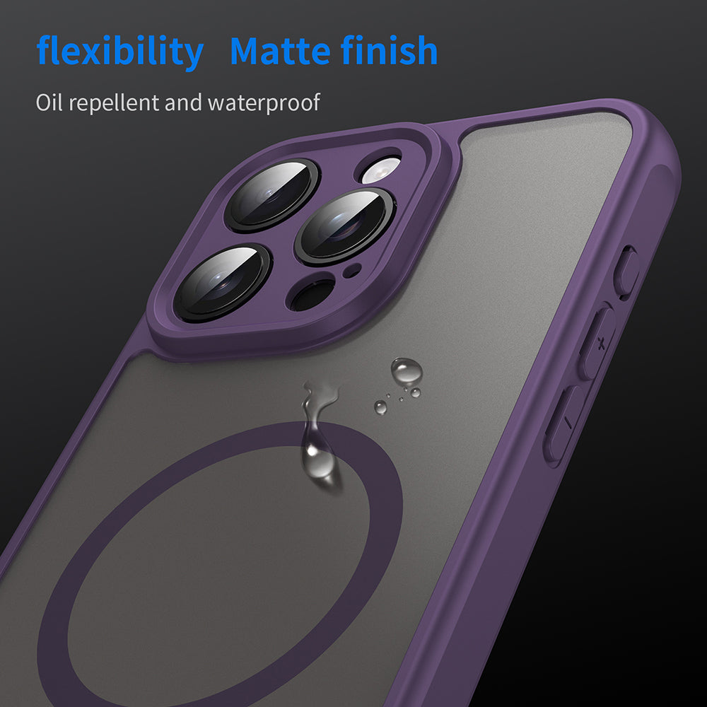 Custodia MagSafe per Apple iPhone 15 Pro, Techsuit, HaloFrost II, Viola