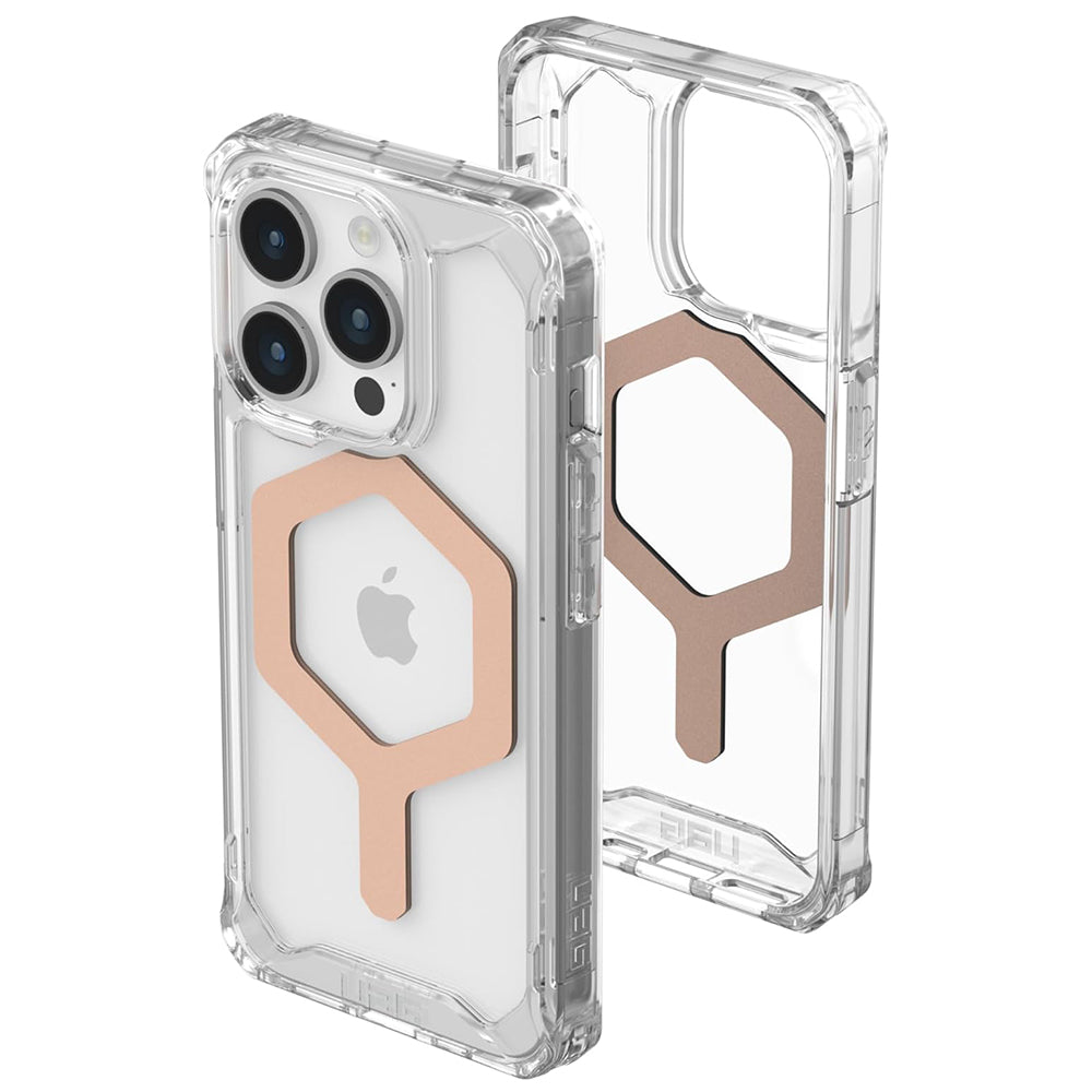 Custodia MagSafe per Apple iPhone 15 Pro, Urban Armor Gear, Plyo, Rosa Dorato