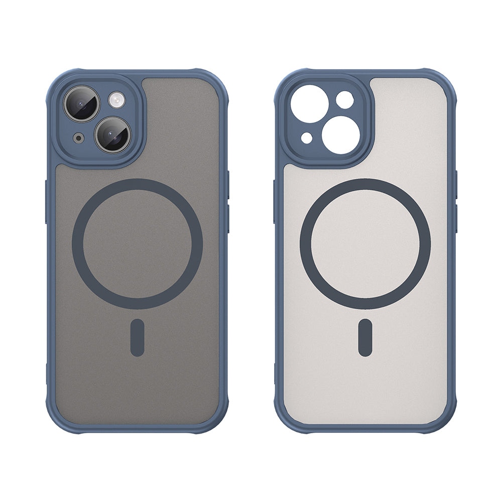 Custodia MagSafe per Apple iPhone 15, Techsuit, HaloFrost II, Blu Navy