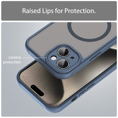 Custodia MagSafe per Apple iPhone 15, Techsuit, HaloFrost II, Blu Navy