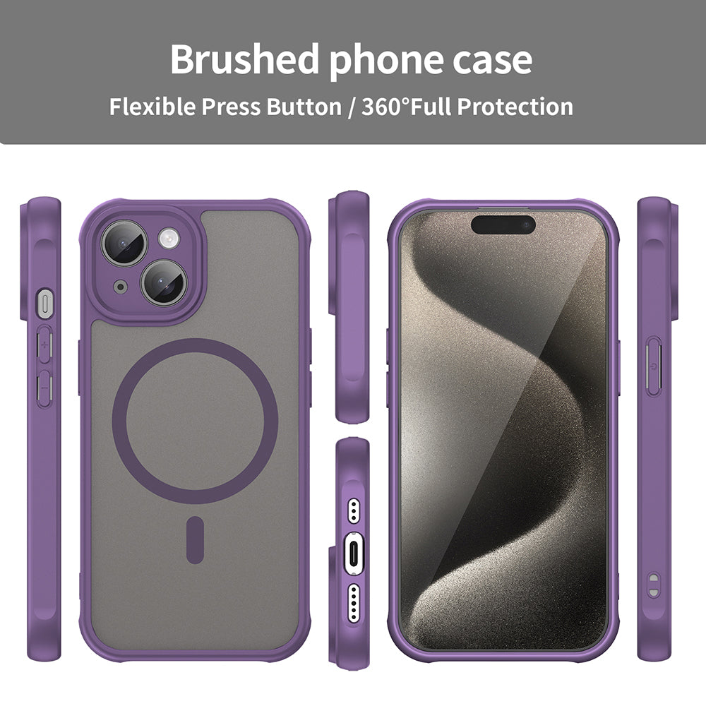 Custodia MagSafe per Apple iPhone 15, Techsuit, HaloFrost II, Viola