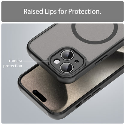 Custodia MagSafe per Apple iPhone 15, Techsuit, HaloFrost II, Nera