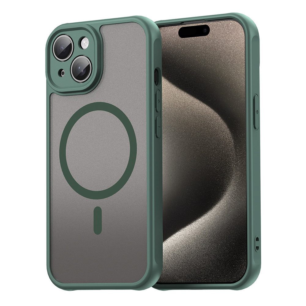 Custodia MagSafe per Apple iPhone 15, Techsuit, HaloFrost II, Verde