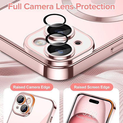MagSafe Case for Apple iPhone 15, Techsuit, Luxury Crystal, Pink