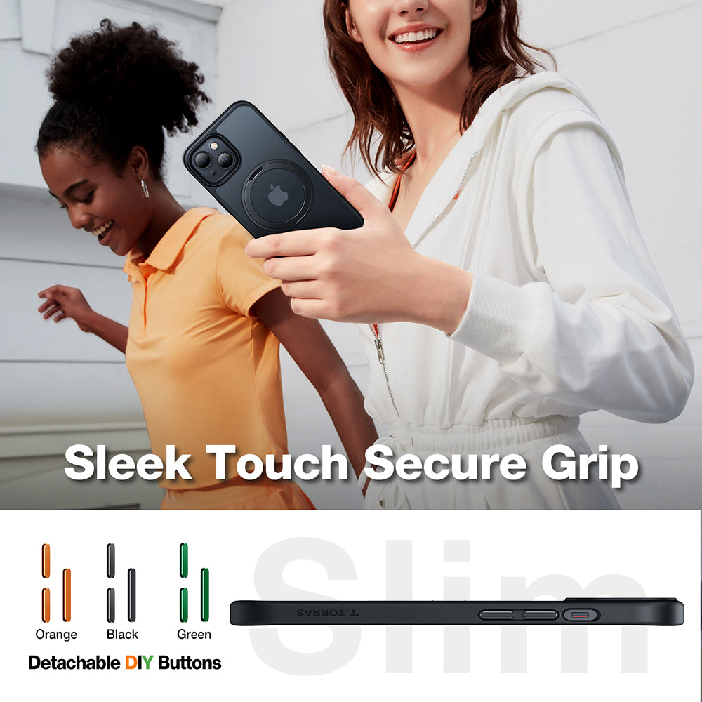 Custodia MagSafe per Apple iPhone 15, Torras, Ostand Pro, Nera