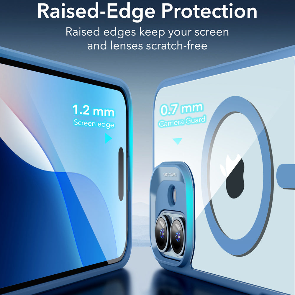 Custodia MagSafe per Apple iPhone 16, ESR, Classic Hybrid, Blu Trasparente